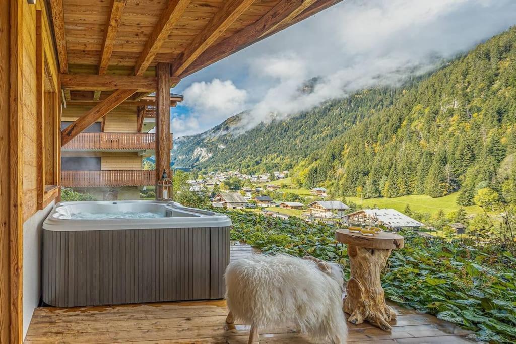 Chalet 1100 - Bo Immobilier Chatel - A Mi-Chemin Du Centre Et Du Linga - Jacuzzi Sauna Et Cheminee 外观 照片